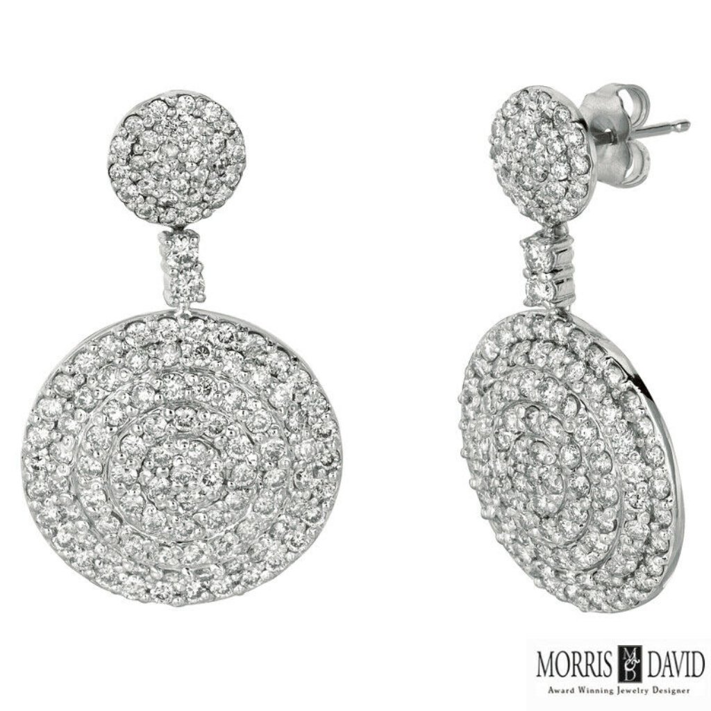 4.10 Carat Natural Diamond Drop Earrings G Si 14k